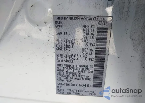 2017 Nissan Rogue Sv from USA, damaged, VIN 5N1AT2MT9HC860464